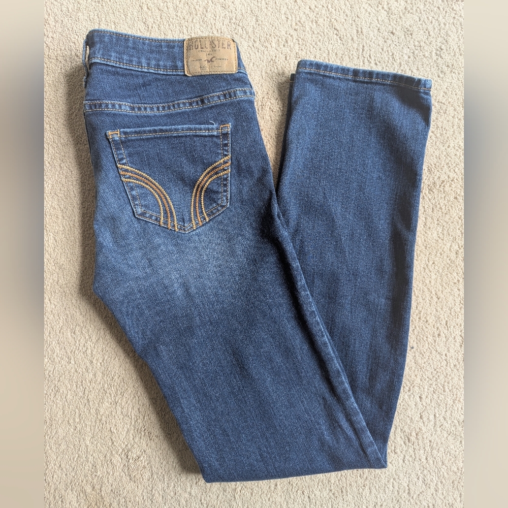 Hollister Blue Straight Leg Distressed Jeans Classic Style Size 3R